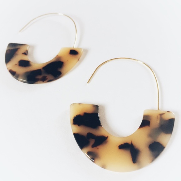 Bauble Bar Style Faidra Tortoise Drop Earrings NEW - Picture 3 of 4